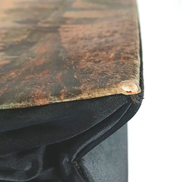 👜 1940s Tano of Madrid Black Silk Handbag Gold Clasp Made in Spain Retro - Picture 7 of 14